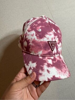 NEW Guess Pink Tie Dye Logo Adjustable Hat